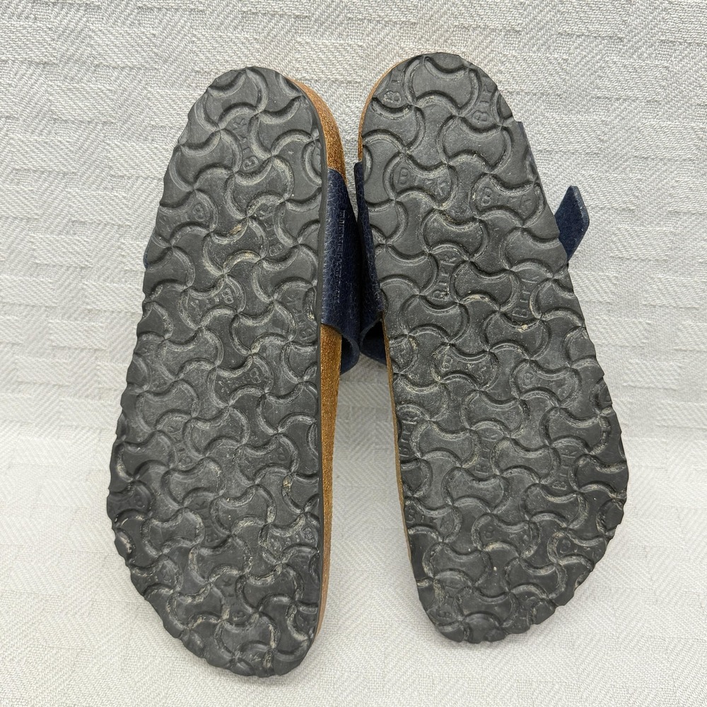 Birkenstock Gizeh Sandals Womens Size 8.5 US Blue Leather Thong Wedge Cork - Picture 10 of 10